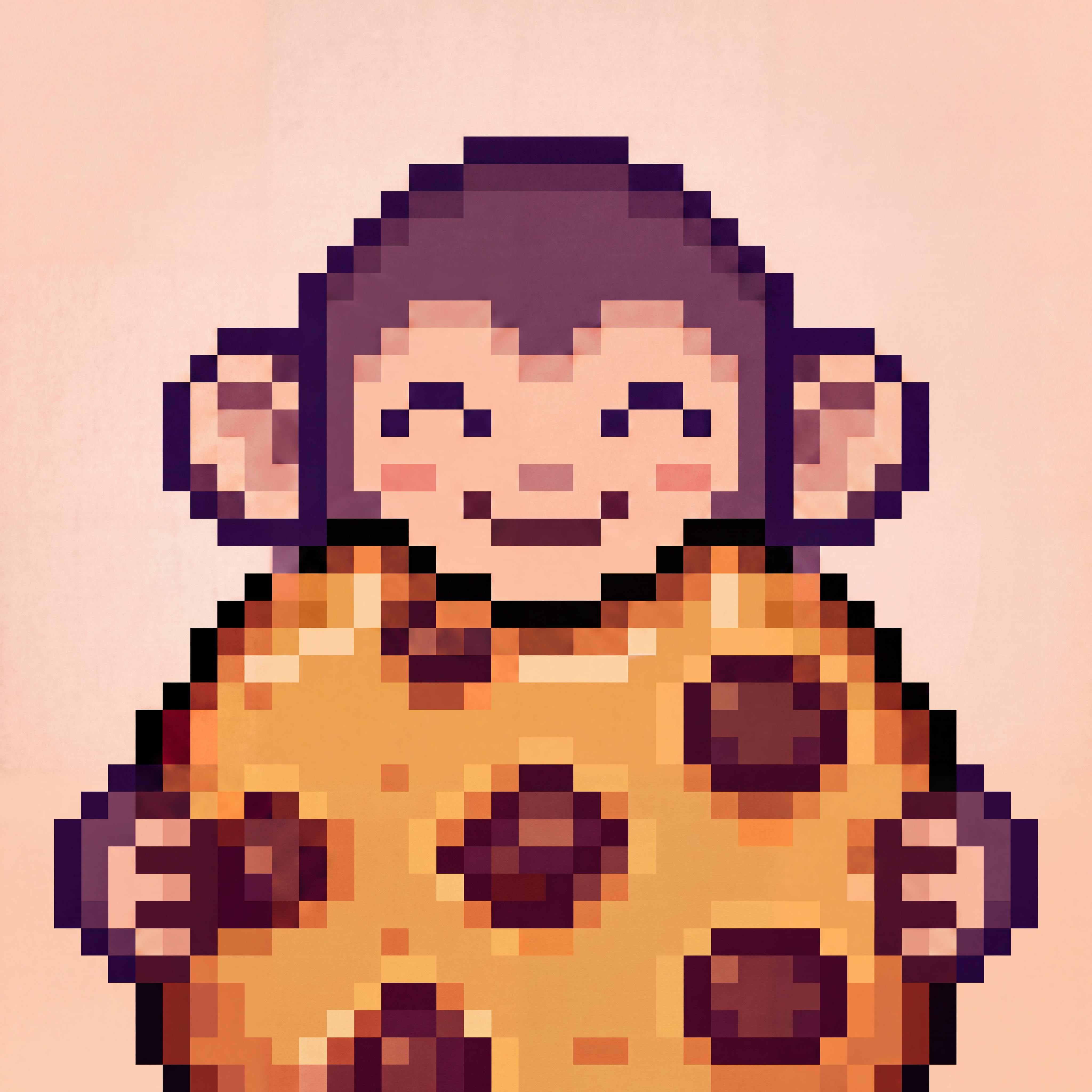 Crumbongo, a pixel-art monkey holding a cookie