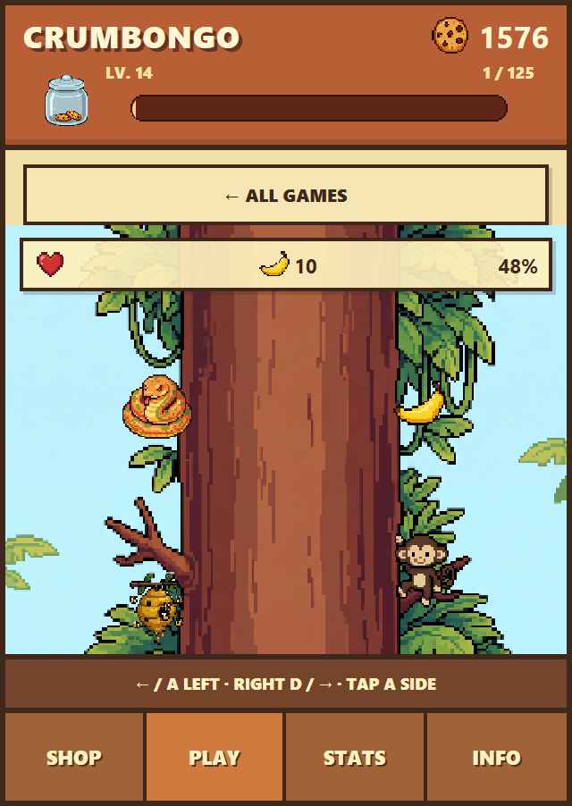 Crumbongo Monkey Climb minigame